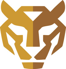 Tiger head, Minimalist animal mascot design suitable for branding, logos, and promotional materials across various industries.