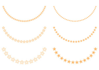 オレンジ色の星のガーランド・ボーダーセット