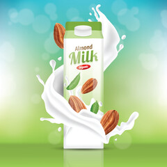 Almond Milk Glass Vectors