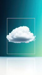 Floating cloud above a gradient background digital art minimalist design calm environment aerial view serenity