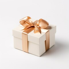 Fototapeta premium Gift paper box white background.