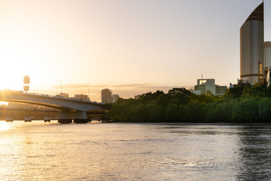 Brisbane River with buildings
