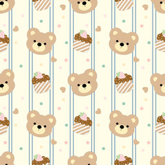 seamless background with teddy bears