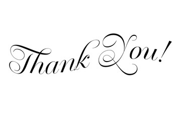 Thank You ! - thank you word, text or lettering. Vector script and handwritten typography. Thank you word for note, card, sign, banner. Isolated.
