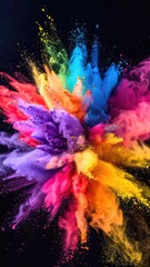 Vivid, exploding color powder blast