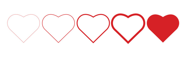 A bright red heart shape on a white background, a symbol of love, passion, and romance perfect for Valentines Day celebration design