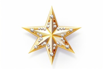 Obraz premium Golden star white background celebration accessories.