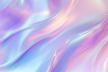 Obraz premium Smooth holographic texture forming a wavy abstract background with pastel colors