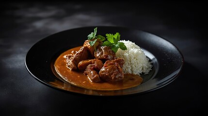 Massaman Curry with Beef and Steamed Rice