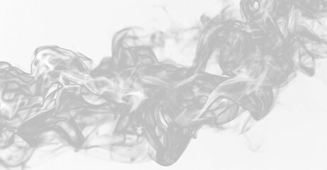 Fototapeta premium A swirl of white smoke ascends, its tendrils intertwining as they rise. The soft, wispy texture creates a delicate, light atmosphere. PNG background