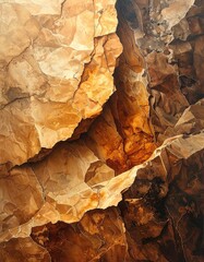 Jagged brown and orange rock formation