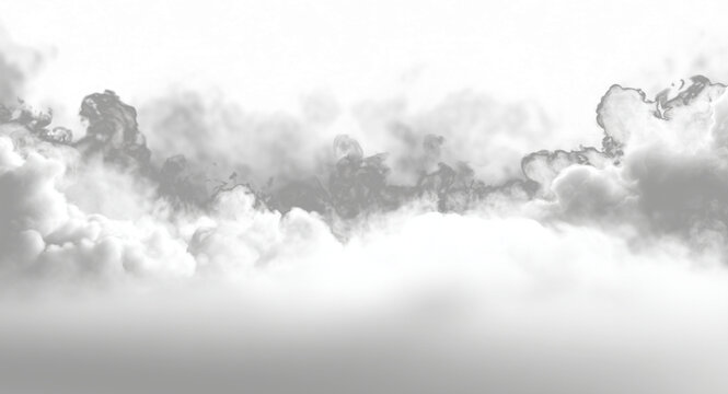 Realistic fog cloud on transparent PNG format. Layered smoke effect creates cinematic depth. Great for video intros or spooky graphics.	