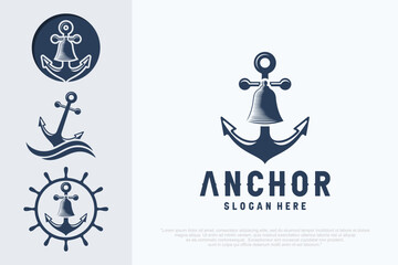  anchor logo design template , vector illustration