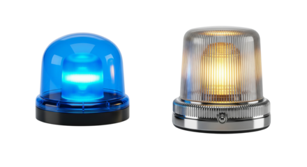 Blue and Amber Emergency Flasher Siren Lights Set