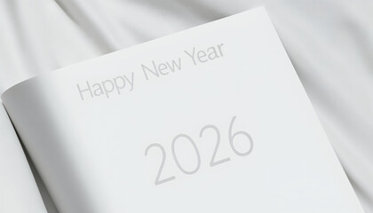 New Year Celebration 2026 Greeting on Minimalist Blank Background