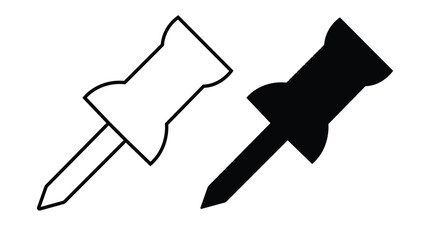 Black pin icon Vector set of black axe and hammer icons and symbols as illustration of work tool equipment for business design