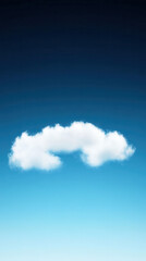 Floating cloud in blue sky nature scene digital art tranquil atmosphere minimalist viewpoint serenity concept