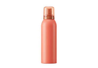 Isolated coral spray bottle, skin care or cosmetic product, mockup on plain background