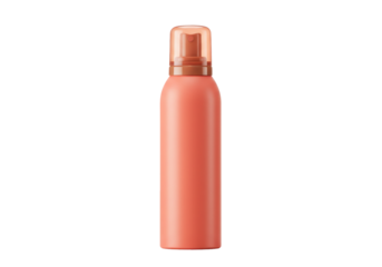 Isolated coral spray bottle, skin care or cosmetic product, mockup on plain background