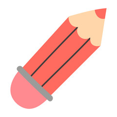 Red Pencil With Pink Eraser And Two Black Lines On A Transparent Background With A Light Peach Colored Tip Educational Tool For Writing And Drawing