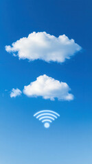 Cloud connectivity illustration digital sky environment conceptual art technology viewpoint wifi symbol integration