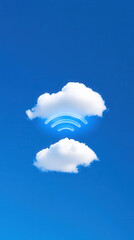 Cloud connectivity illustration digital sky graphic design minimalist environment clear view technology concept