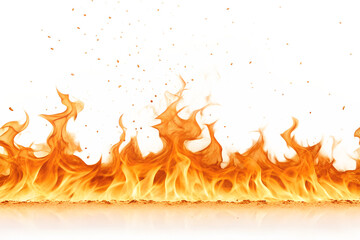 Searchable Title: Vibrant Orange Fire Line on White Background
