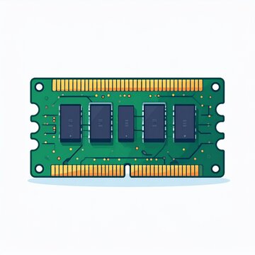green ram module isolated on white clip art preview