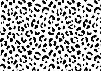 Black and White Leopard Print Seamless Pattern Background