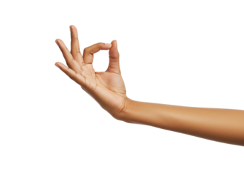 Isolated hand showing perfect okay symbol, gesture of approval, acceptance, success