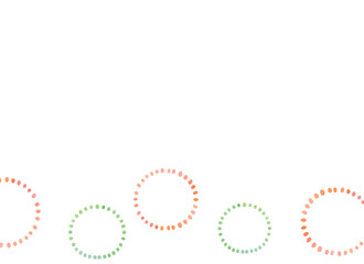 Yellow-green and pink dotted circle background illustration margin Japanese style