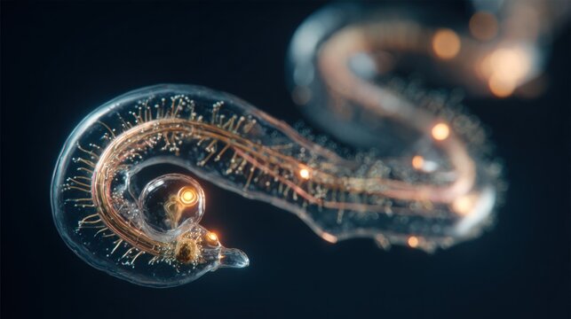 Zebrafish embryo development with transparent background