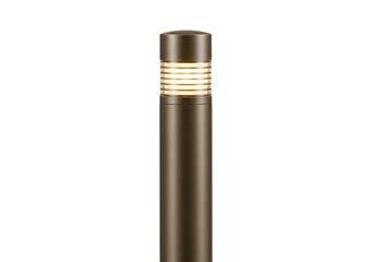 Isolated outdoor light fixture in bronze metal color, exterior lighting design element