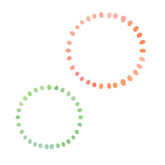 Yellow-green and pink dotted circle decorative illustration Japanese style