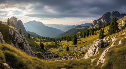 Obraz premium beautifull view on the mountain and valley