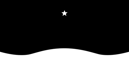 Lone star shining bright above snowy landscape under starry night sky abstract art isolated on white background