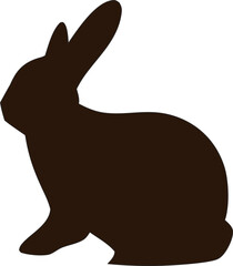 Clean black rabbit silhouette icon. Minimalist vector perfect for logos, tattoos, or Easter designs.