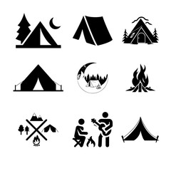 Camping  icon set
