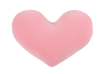 Isolated pink soft heart shape pillow, love, feelings, romance, Valentine's Day symbol