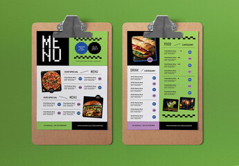Black Pixelated Food Menu