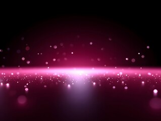 Obraz premium Abstract glowing pink and purple bokeh lights and shimmering particles on a dark gradient background.