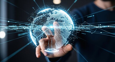 Hand Controlling Digital Global Network