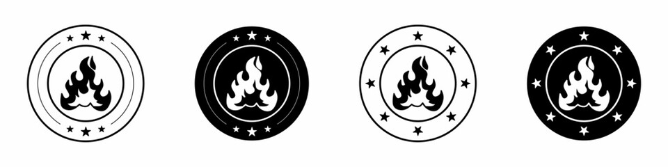 Fire icon template design. Fire flat design template for business. Stock vector