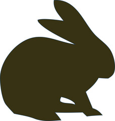 Cute bunny vector silhouette in minimalist style. Great for greeting cards and kids' products.