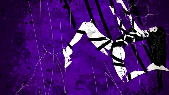 shibari bdsm hanging doodle woman