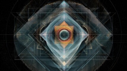 Geometric fractal design with central mandala