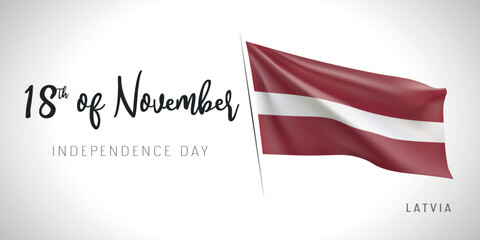 Latvia independence day vector banner, greeting card