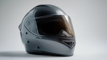 Fototapeta premium Sleek Glossy Motorcycle Helmet On White