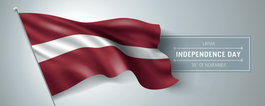 Latvia happy independence day greeting card, banner vector illustration - Powered by Adobe