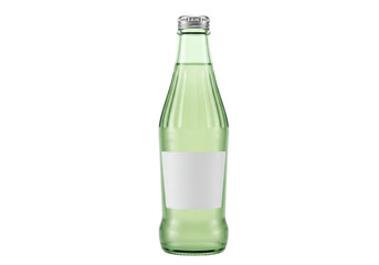 Isolated bottle of sparkling water with blank label, ready for design, brand mockup